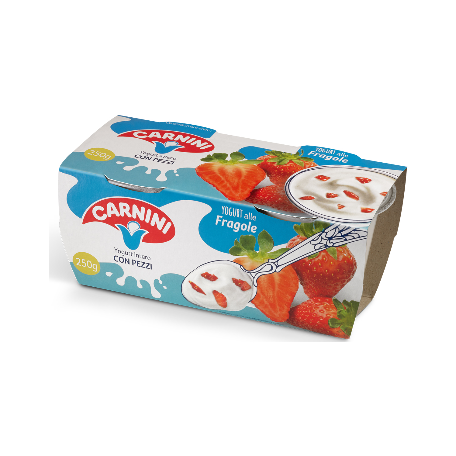 Yogurt Intero fragola 250gr - Carnini